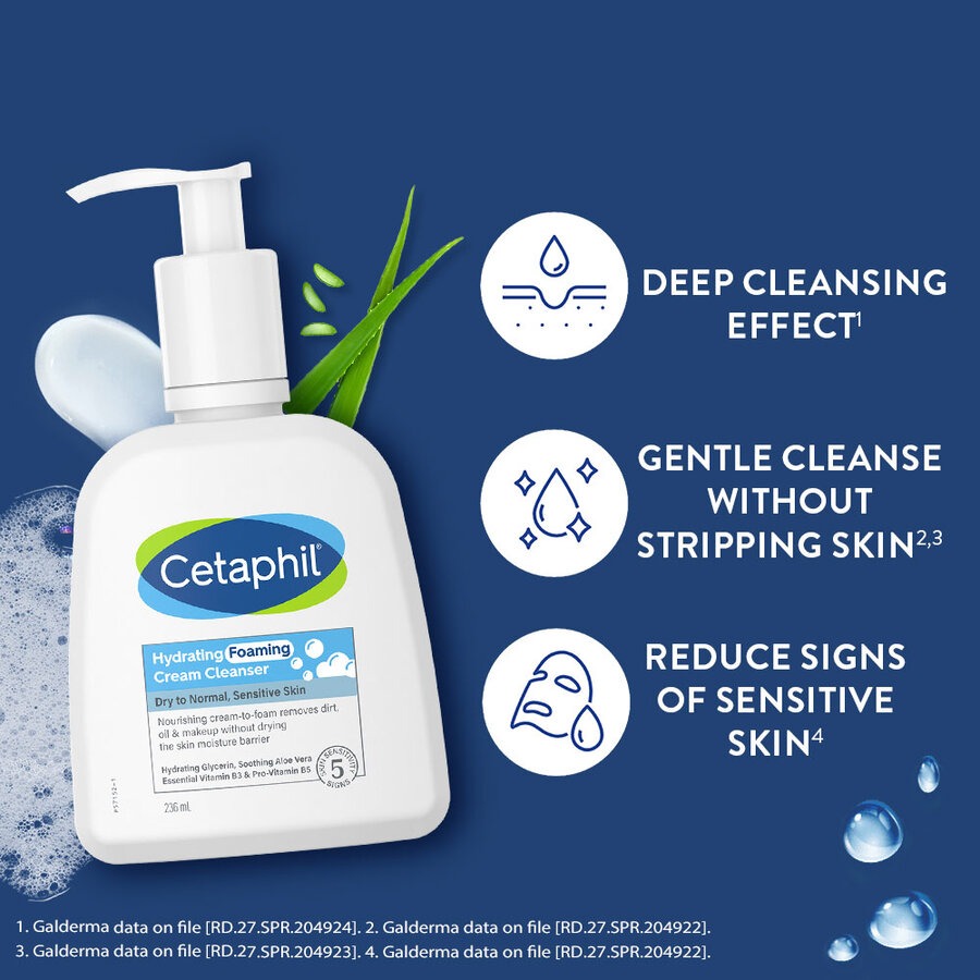 Cetaphil Hydrating Foaming Cream Cleanser 236 ml